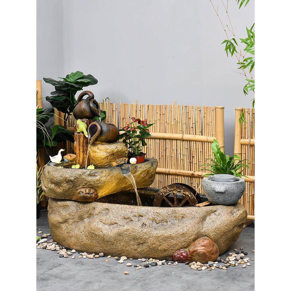 院子养鱼池假山喷泉流水摆件循环水中式田园景观带水车小型鱼缸,家居饰品,装饰摆件,淘宝优惠券,粉丝福利购,淘宝优惠卷