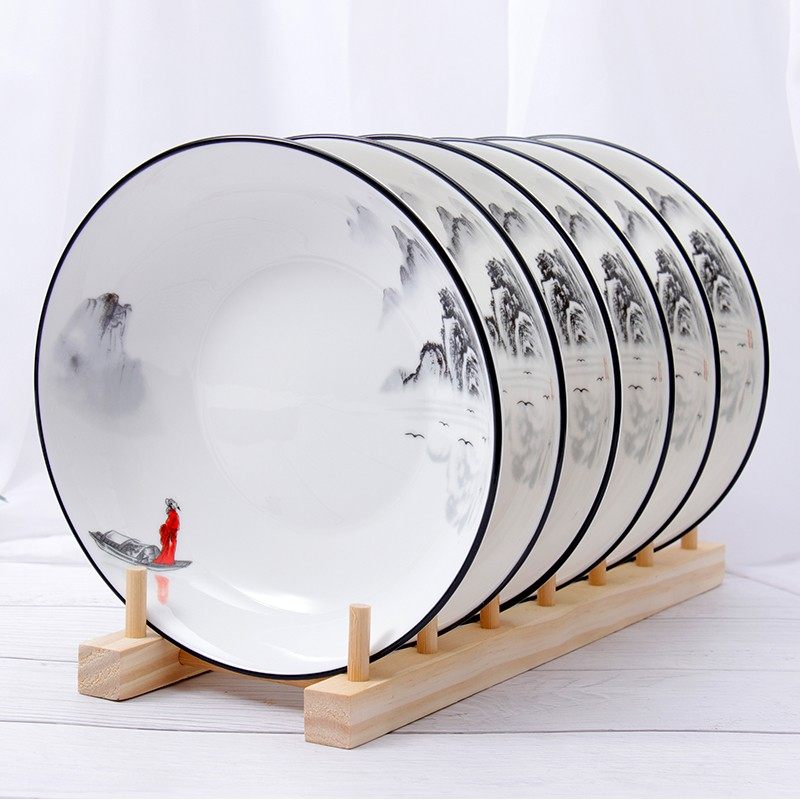 8个圆形可爱陶瓷盘子餐具套组组合创意陶瓷芝士菜碟子加厚深盘子,餐饮具,盘,淘宝优惠券,粉丝福利购,淘宝优惠卷