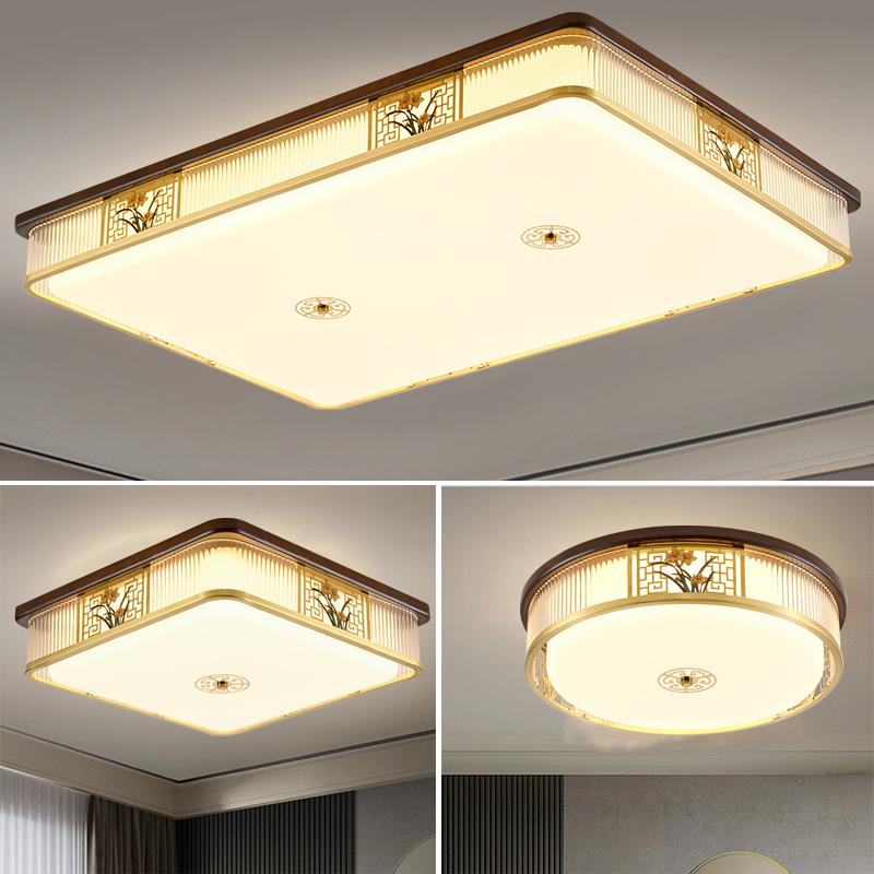 新中式客厅吸顶灯现代简约新款珐琅彩餐厅卧室灯家用灯具