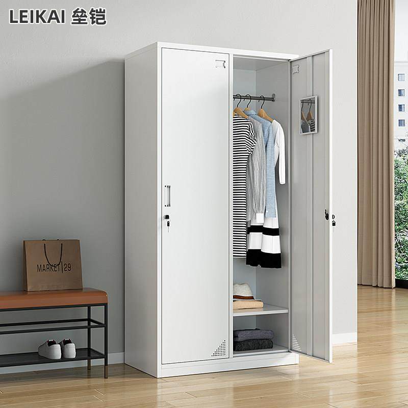 二门不锈钢更衣柜员工储物柜办公室衣柜浴室鞋柜工厂车间用铁皮柜