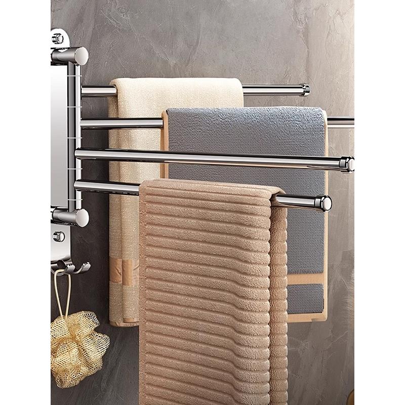 德国XAEIOCIF304不锈钢免打孔浴室洗手间可旋转毛巾衣架收纳架