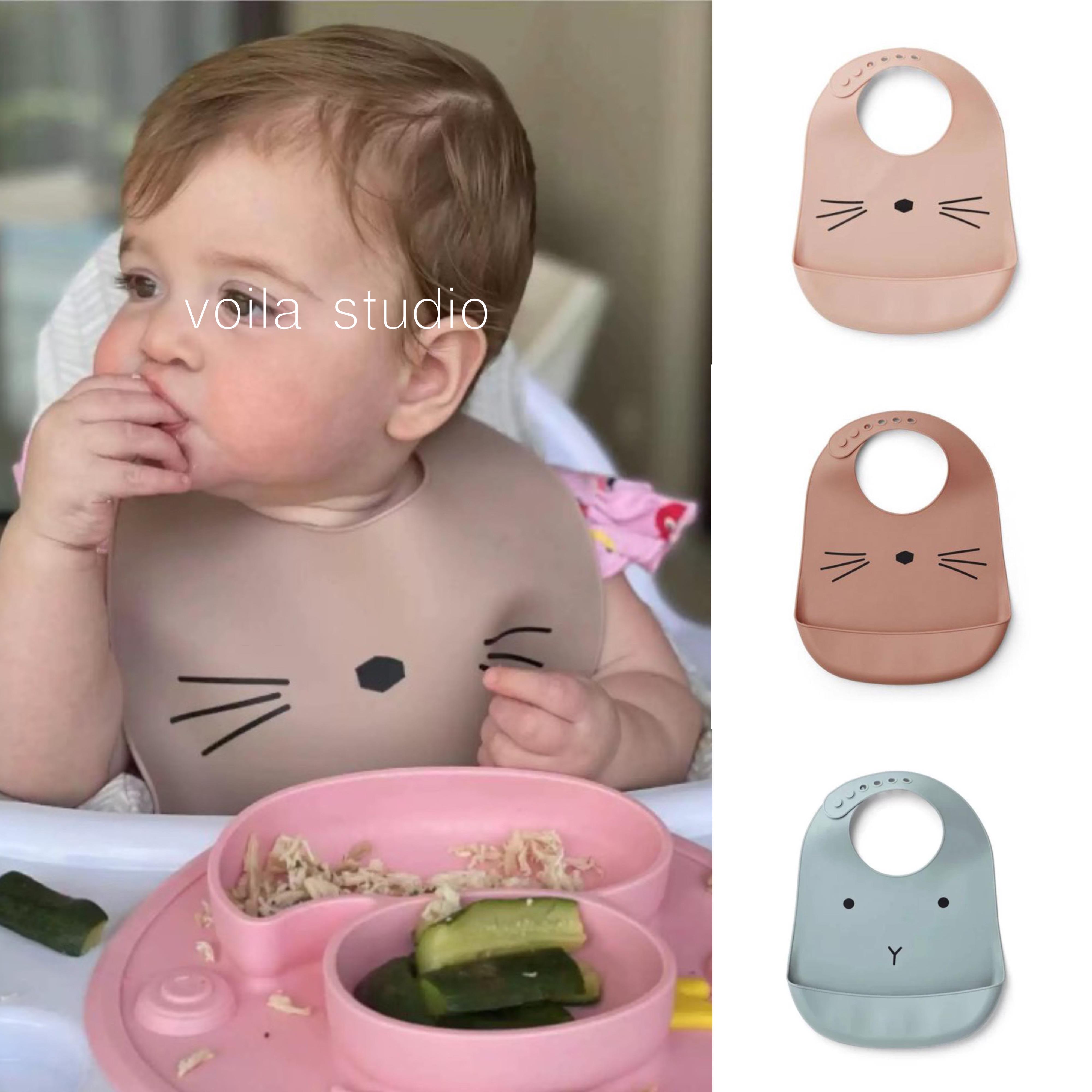 食品级婴儿矽胶围兜ins宝宝吃饭食吃饭围兜liewood定制款丹麦出口