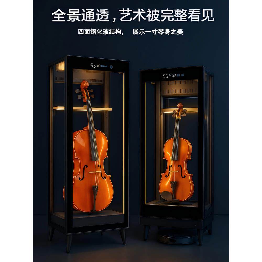 艾励特专业小提琴防潮箱中大提琴防潮柜尤克里里乐器恒湿柜木吉他