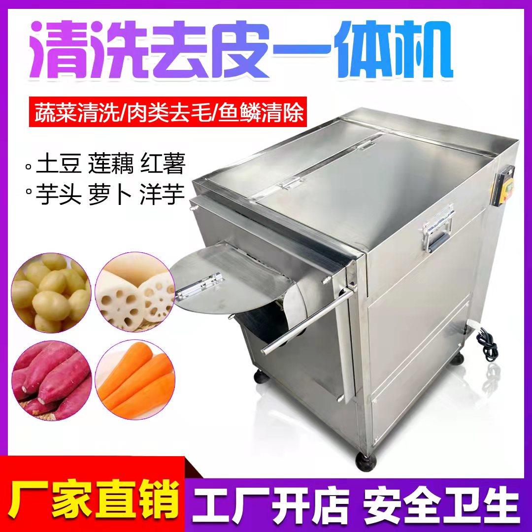 全自动商用土豆去皮机地瓜马铃薯生姜莲藕生蚝萝卜毛辊清洗脱皮机
