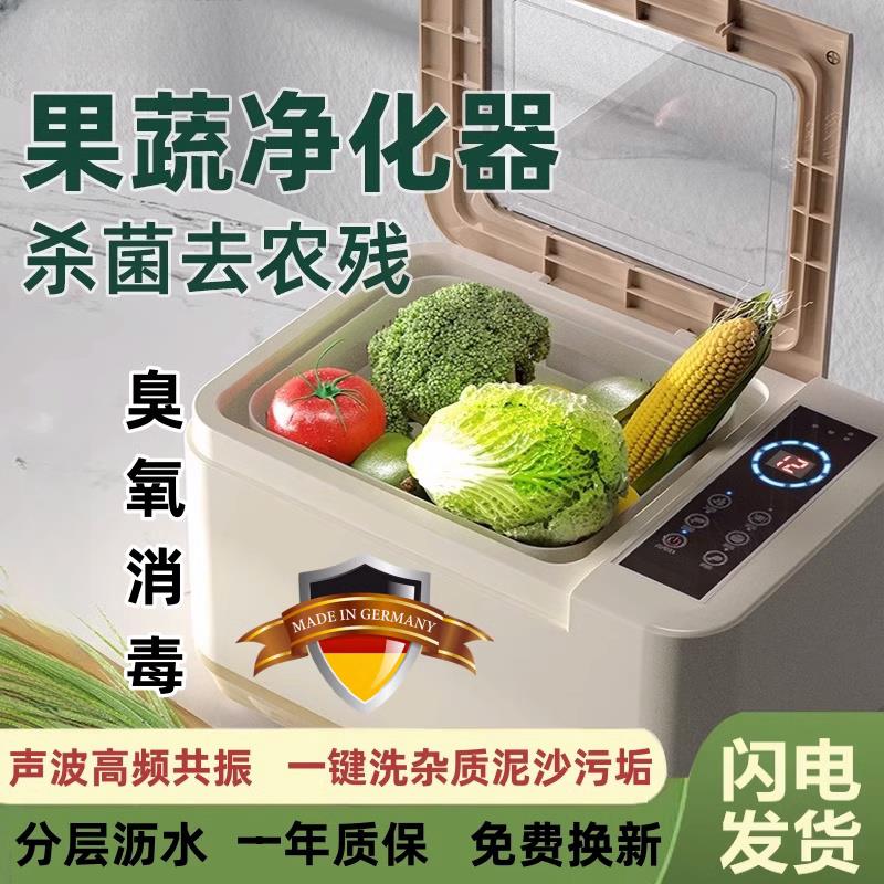 果蔬清洗机净化器洗菜机海鲜洗肉类食材家用去农残沥水篮臭氧消毒