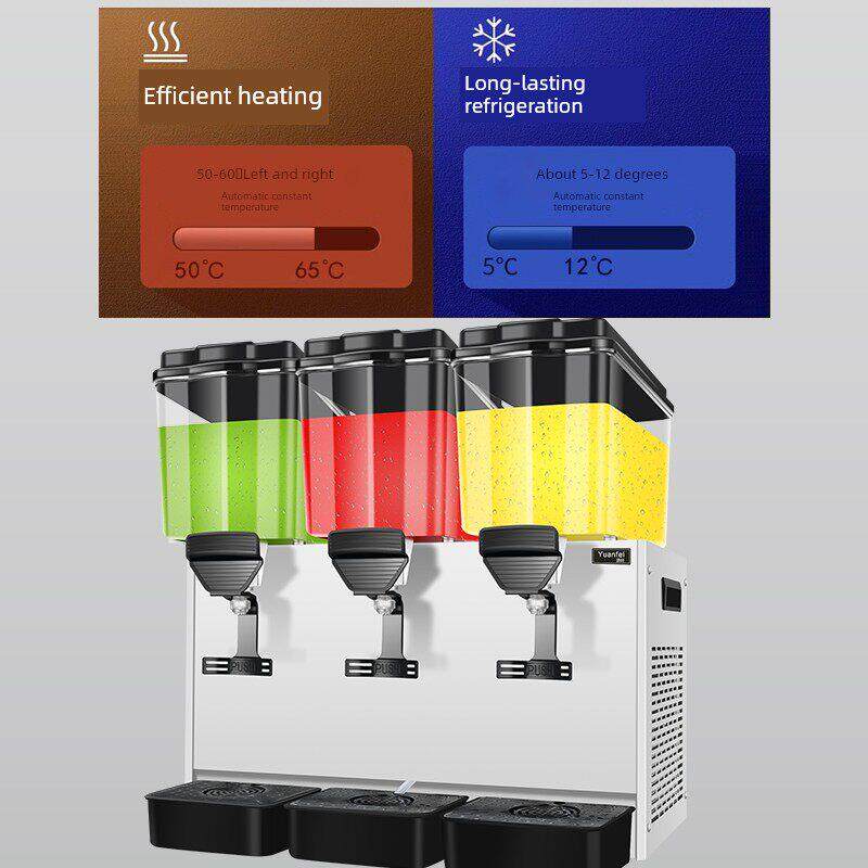 元彩冷饮机果汁机商业自助餐厅冷热双温多功能三、四缸全自动饮料
