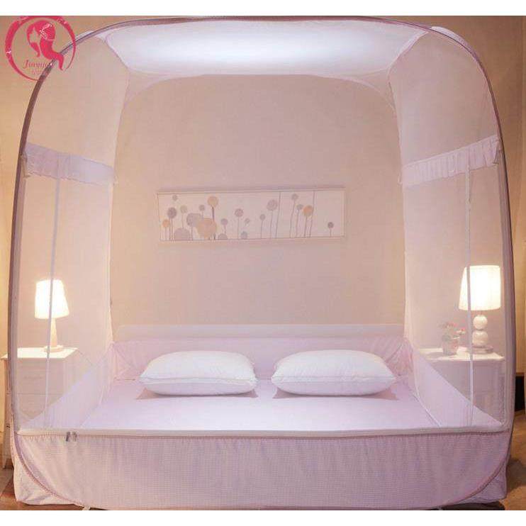 金艺嘉蚊帐家用1.8m1.5米床1.2蒙古包方顶免安装加宽高3开门无底