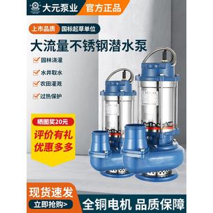大元潜水泵单相220V不锈钢农用灌溉抽水机咨询客服一台也有优惠价
