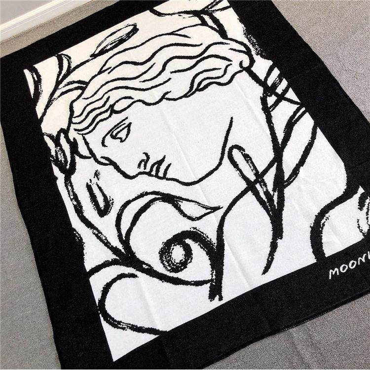 月球居民沙发毯盖毯羊绒单人毛毯铺床办公室午睡毯毛巾被春秋毯子