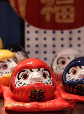 日式达摩小摆件店铺收银台饰品家居客厅卧室桌面可爱迷你摆设送礼