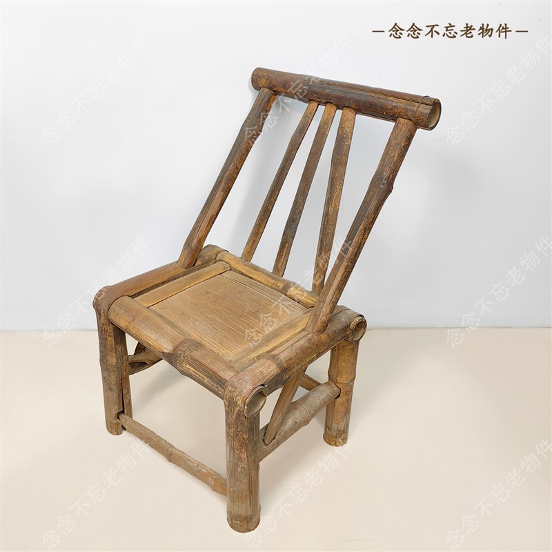 民俗怀旧老物件老式茶桌茶壶茶碗小竹椅子民宿R摆件影视老旧道具