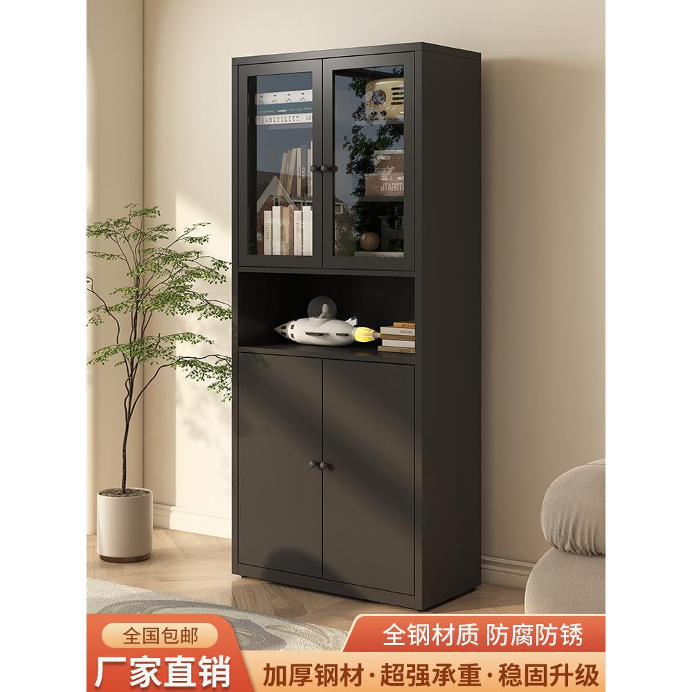 采购产品铁制法式书柜,简单的家庭收纳柜,轻型豪华客厅展示柜与