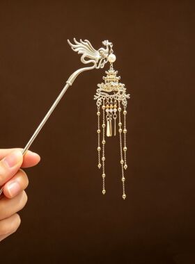 古风秀禾发饰盘发簪高级感发饰国风凤凰流苏发簪旗袍汉服头饰配饰