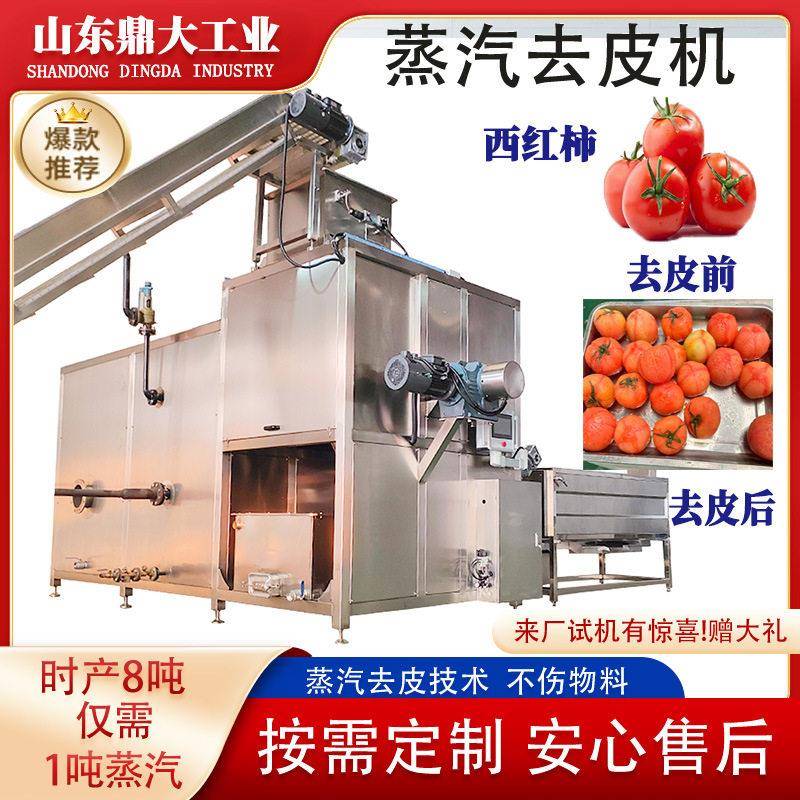 番茄番茄酱蒸汽去皮机西红柿大批量加工温蒸汽瞬间脱皮设备
