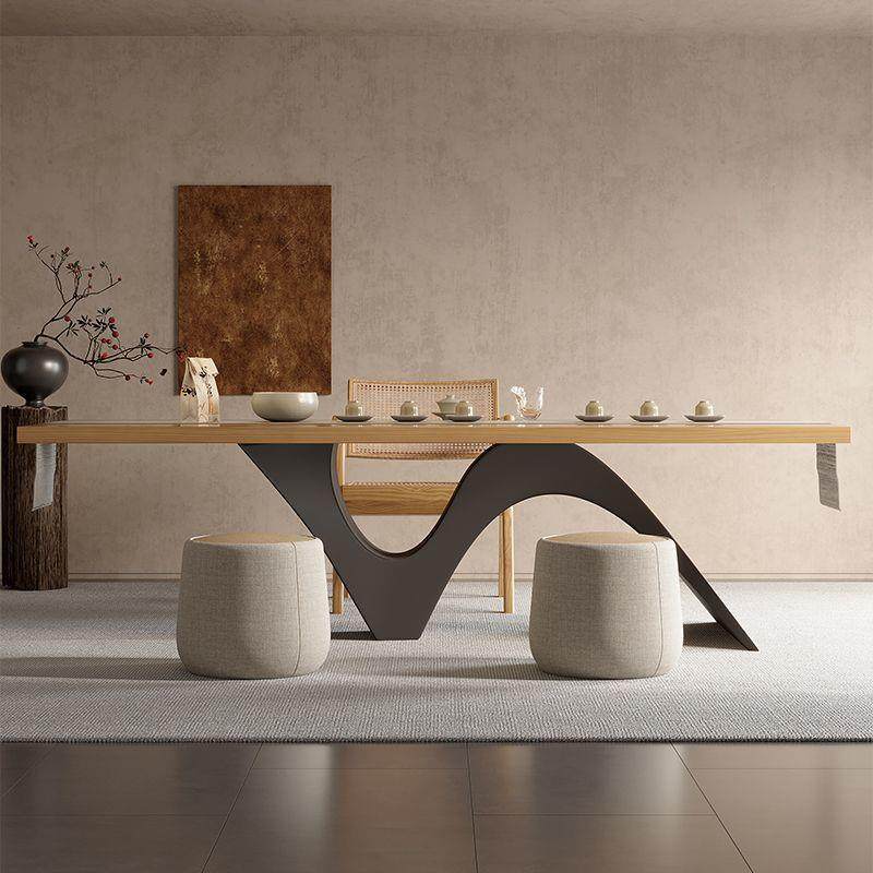 新中式实木办公桌茶桌一体两用宋代美学设计师款接待泡茶台家用