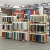 布料样品展示架落地中岛布板架多层纺织布艺吊卡陈列架家纺店展架