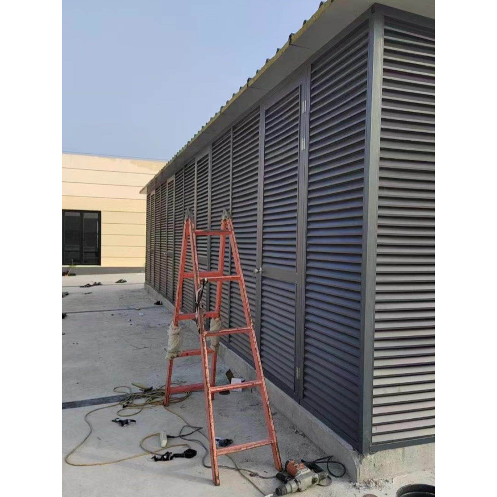 定做铝合金空调外机罩防雨防晒百叶窗锌钢外机保护罩格栅护栏定制