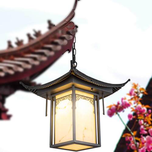 彷古饭厅饭店茶楼室外走廊灯笼过道宫灯飞檐翘角凉亭防水复古吊灯