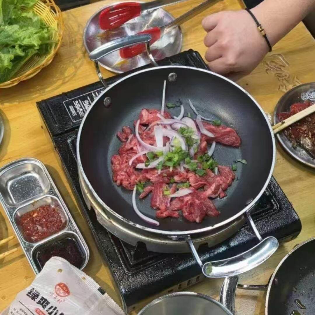 双耳平底煎锅牛排煎锅牛肋条烤锅海鲜饭锅不粘锅烙饼锅地滩牛肉锅