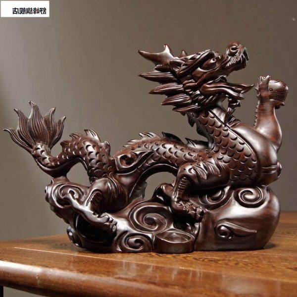 黑檀纯木龙摆件实木生肖龙红家居客厅办公室桌面摆件木雕工艺礼品,家居饰品,户外/庭院摆件,淘宝优惠券,粉丝福利购,淘宝优惠卷