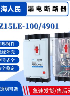 上海人民漏电断路器DZ15LE-100/490/390/290漏保2P3P4P100A63A