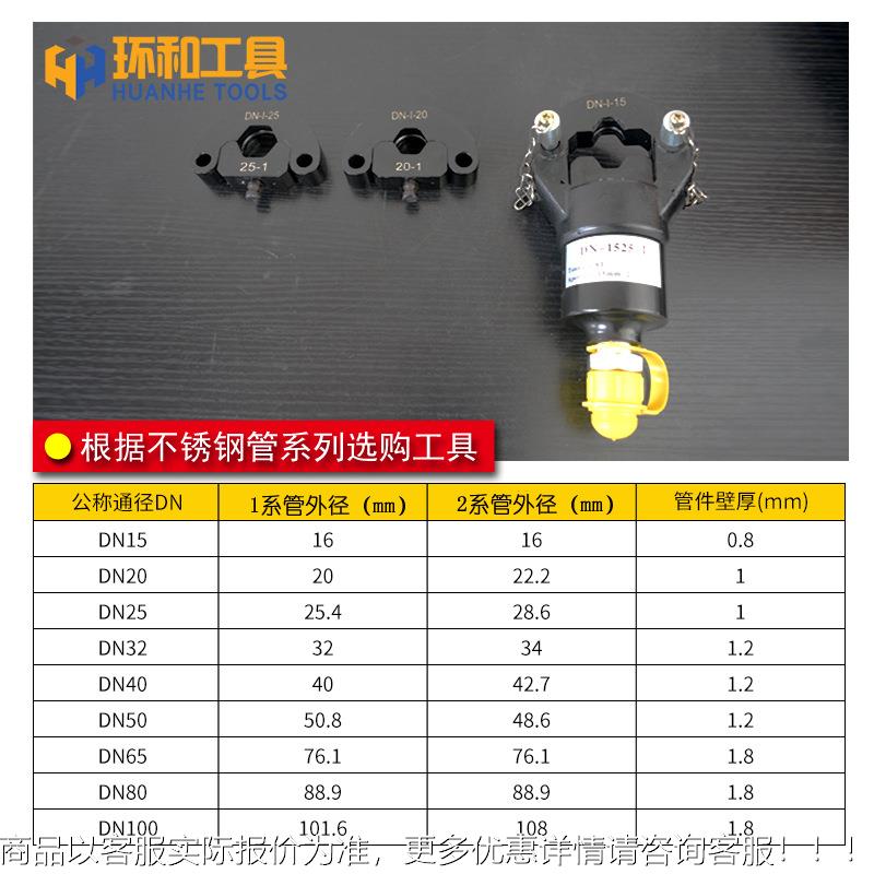 04不锈钢管压接钳 液压压管钳3 双薄卡DN壁手动工具卡压钳座DN512