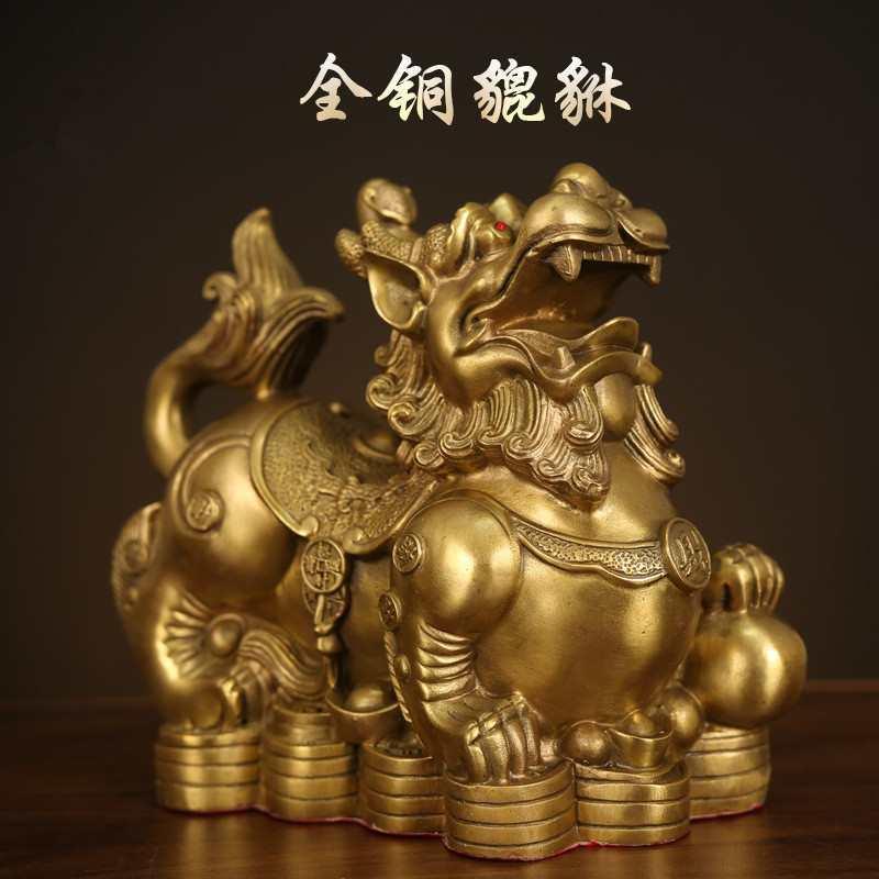 貔貅摆件铜貔貅大号一对公母皮丘聚财家居办公室店铺开业