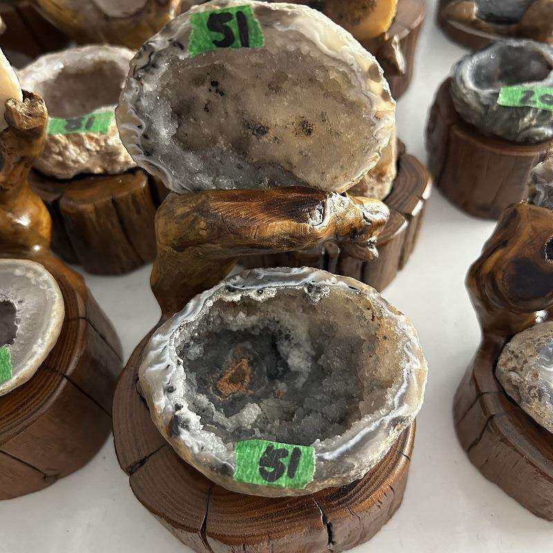 天然原皮玛瑙聚宝盆 奇石原石摆件
