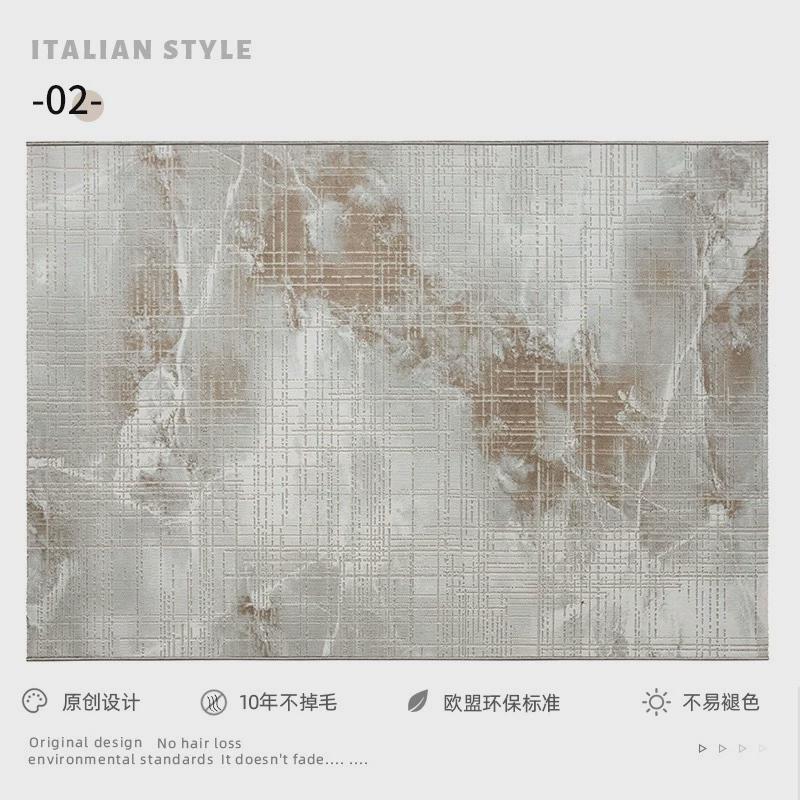 宇秀客厅地毯美式轻奢立体北欧风抽象茶几床前毯卧室耐脏地垫满