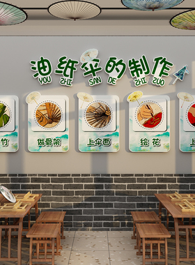 幼儿园环创国风非遗传统文化油纸伞主题墙面装饰品材料背景布置贴