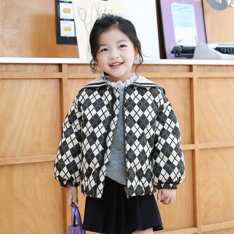 儿童羽绒服女童2024冬新款学院风宝宝羽绒服短款小童1-3-6岁.2320
