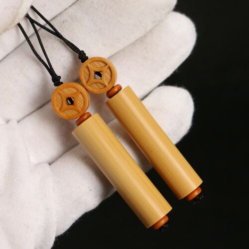 实心竹纯手工精制竹器挂件小金条手机挂件配饰装饰竹小把件把玩竹