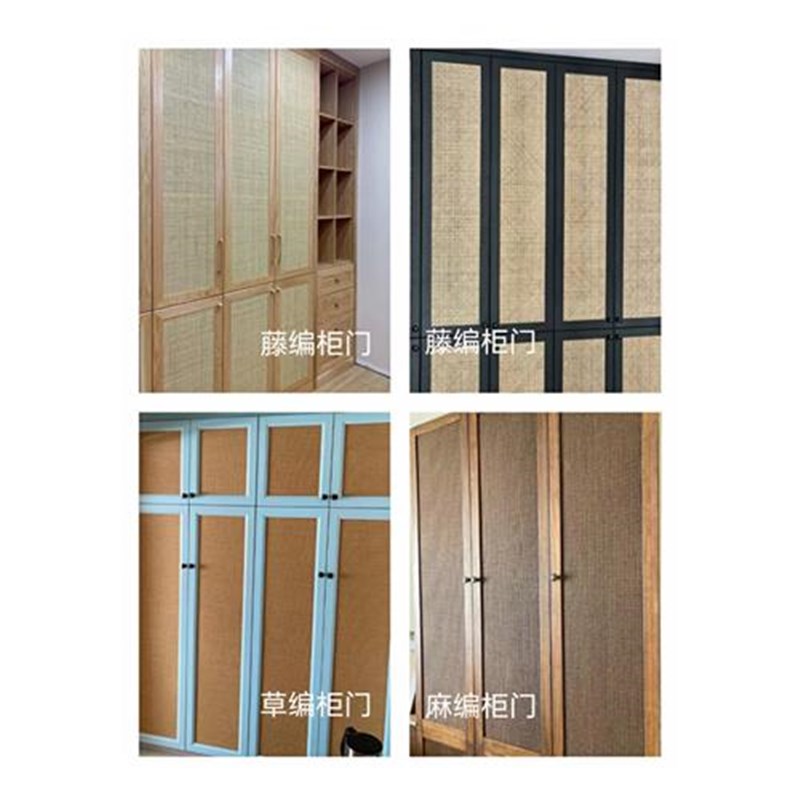 长沙藤编推c拉门屏风竹编吊顶装饰实木隔断酒店民宿折叠门藤席背