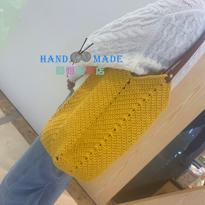 大容量菜篮子包diny钩织材料包镂空休闲功能包纯棉毛线手工编织