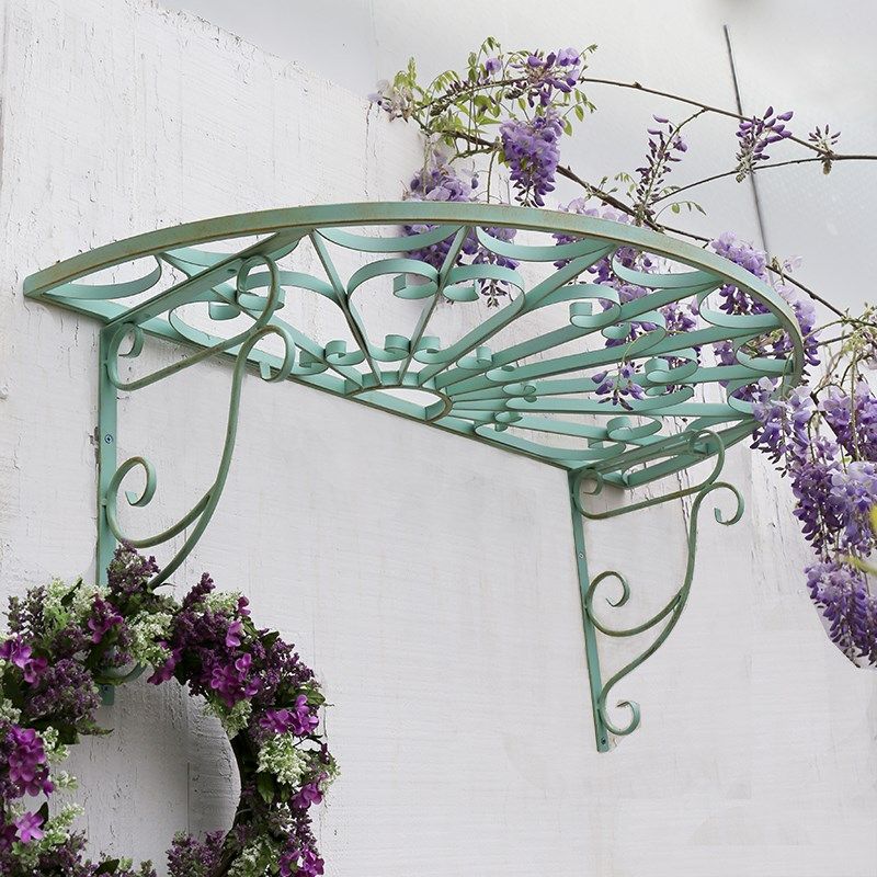 金属屋檐花架置物架 田园墙面装饰挂架可做遮雨棚架复古花盆铁架