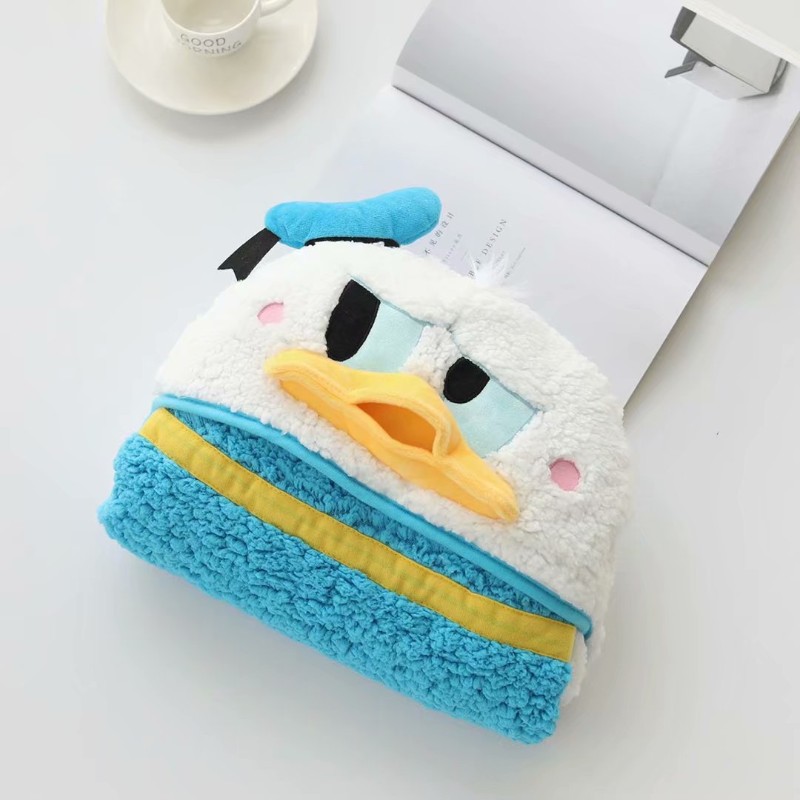 卡通可爱加厚保暖宅人披肩斗篷午睡毛毯连K帽披风小毯子空调毯盖