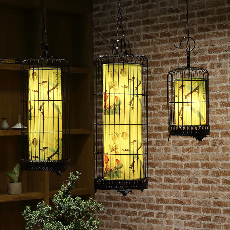 铁艺鸟笼灯餐厅中式鸟笼吊灯创意装饰挂灯古典酒店过道鸟笼落地灯,家装灯饰光源,客厅吊灯,淘宝优惠券,粉丝福利购,淘宝优惠卷