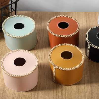 230g现货户外露营皮革气罐套 复古蜡绳手缝皮革瓦斯罐保护保温套