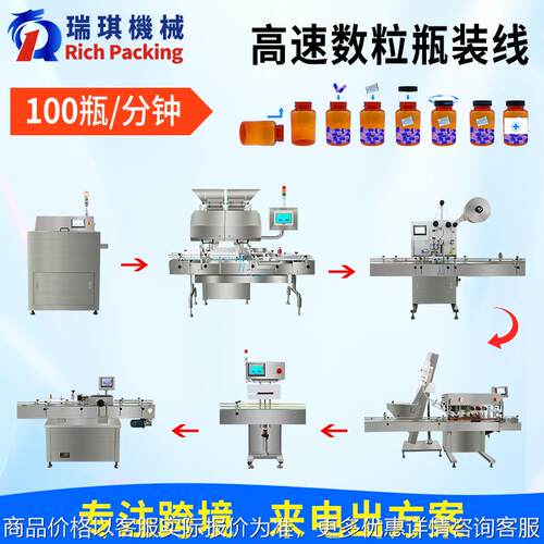 高速全自动数粒瓶装生产线药品食品胶囊颗粒数粒线计数灌装包装线