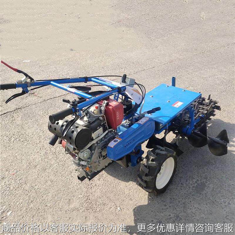 新款农用链条式挖沟一体机 双排土手扶小型耕地机