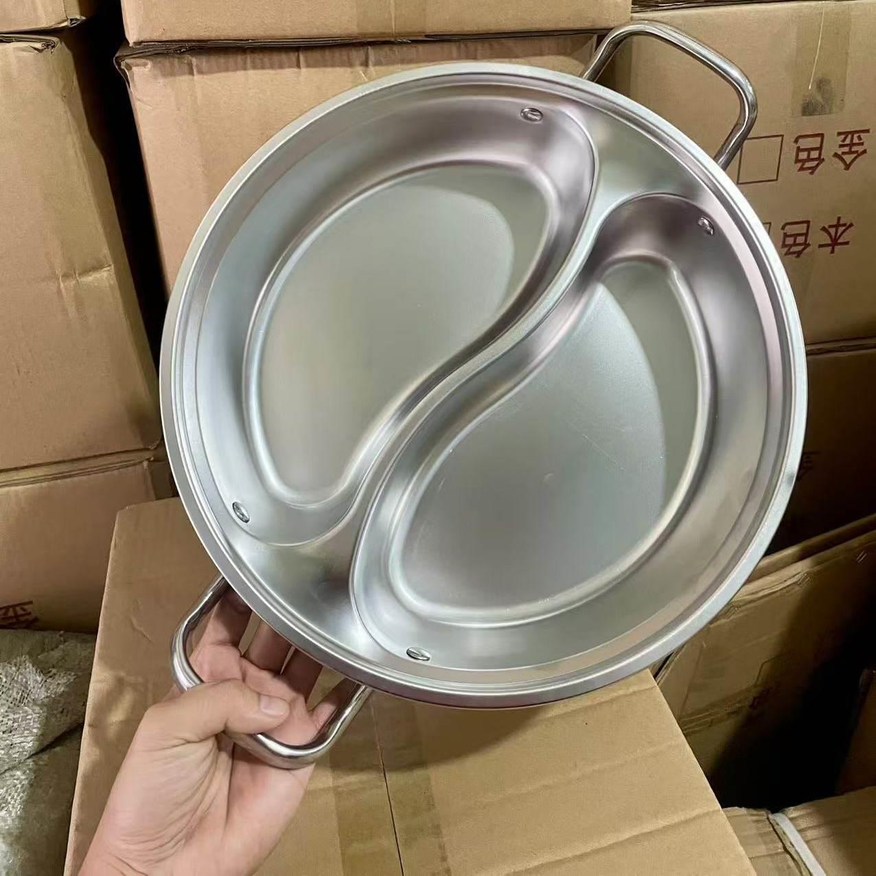 加厚食品级316不锈钢鸳鸯锅火锅带盖涮锅一体成型火锅电磁燃气炉