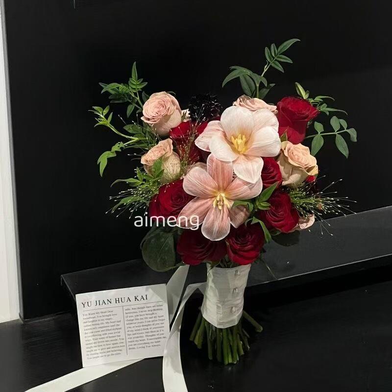 创意新婚订婚彷真花拍照结婚新娘领证道具成品花束礼物送闺蜜