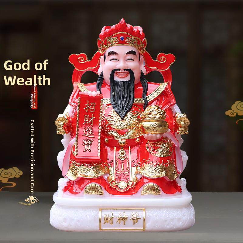 财神爷财神招财供奉神像家用公司店铺办公室开业摆件玉佛像文财神