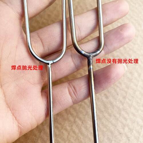 304短叉不锈钢烧烤针鸡翅烤串u烤肉钎子彩色家用小号28烧烤双叉签