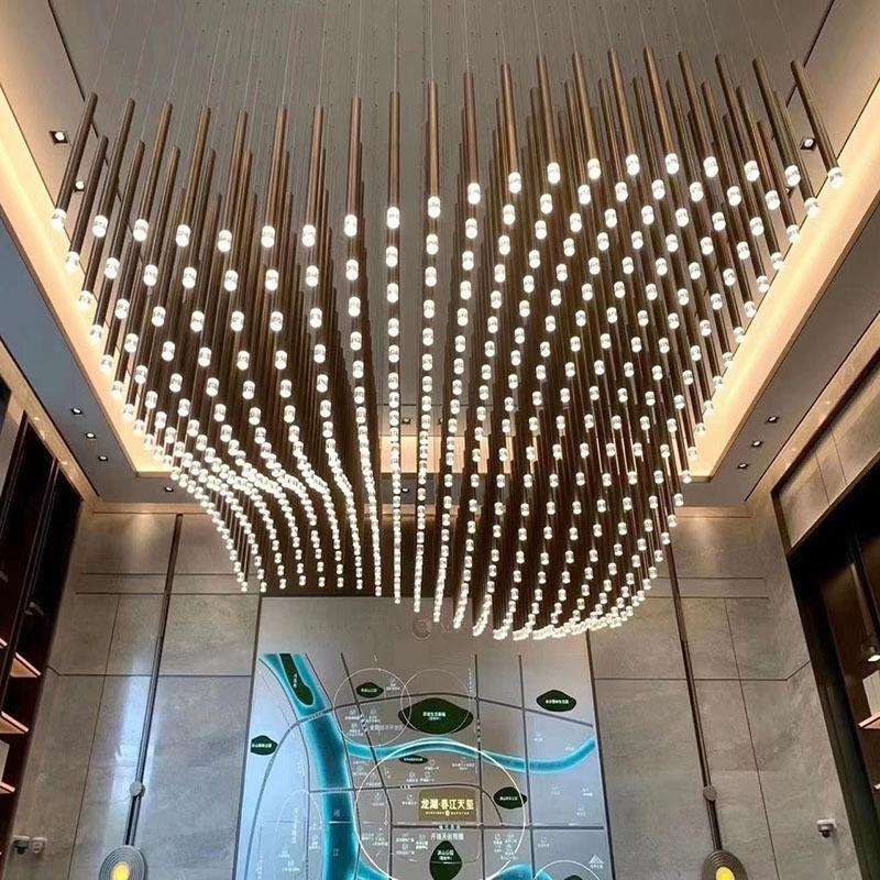 宾馆前台吊灯售楼部直筒圆柱形装饰灯酒店KTV宴会厅吧台轻奢风