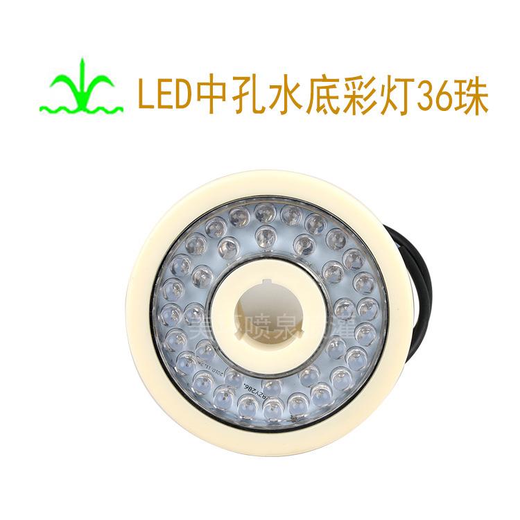 36珠塑料中孔水下灯 喷泉景观灯 LED水景灯/水底七彩灯 220V/24V