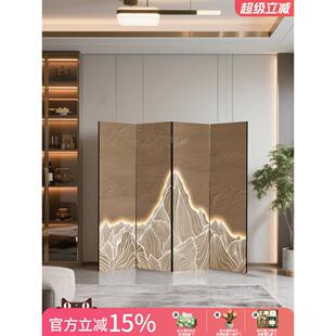 屏风隔断客厅2025新款轻奢高级感折叠可移动山水办公室卧室入户门