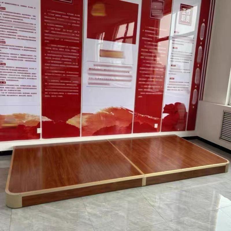 小舞台半圆室内口才班弧度移动站台讲台地台演讲台斜角实木圆角