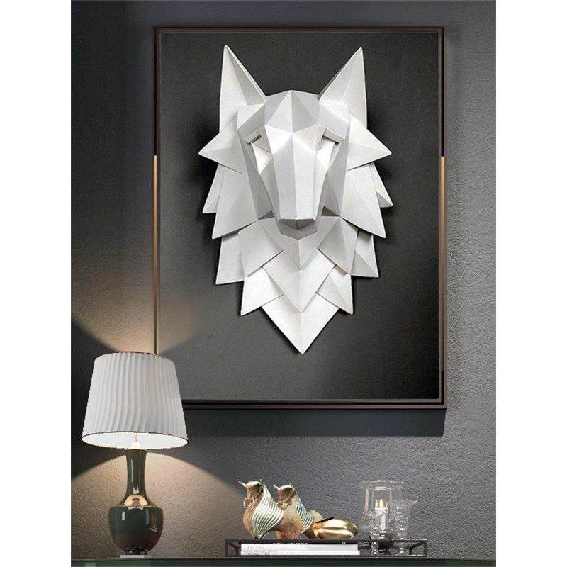 斯堪的纳维亚几何狼头挂墙客厅入口背景墙装饰挂件财富墙装饰无障,家居饰品,壁饰,淘宝优惠券,粉丝福利购,淘宝优惠卷