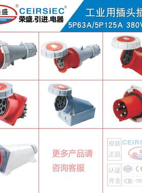 荣盛CEIRSIEC工业插头插座5P63A三相五芯125A插头插座RS0352/2352